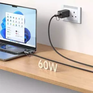 کابل ۶۰ واتی یک متر و ۲۰ سانتی کنفی و قلاب آویز ضد سرقت موبایل مک دودو مدل ca-683