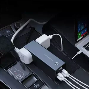 اینورتر فندکی خودرو ۳۰۰ وات با دو خروجی ۲۲۰ ولت پاورولوژی مدل PWCUQC038