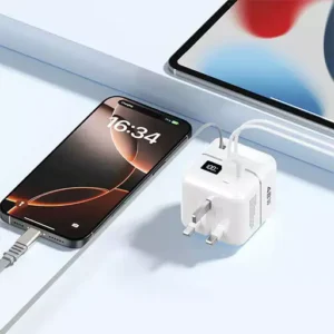 شارژر ۴۲ وات و پاوربانک ۵ هزار میآمپر ساعتی پریمیوم گان گرین لاین مدل GNGAN42PB10BK