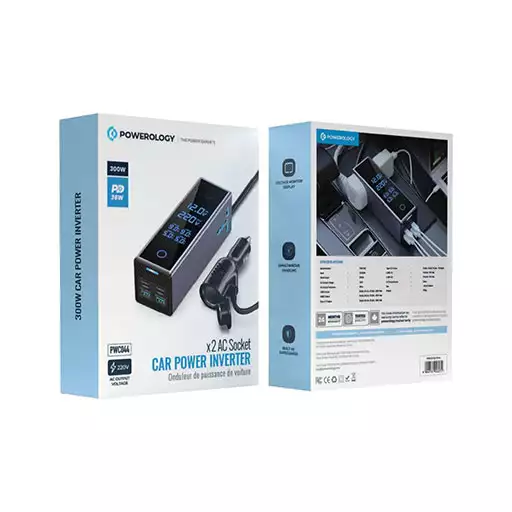 اینورتر خودرویی ۳۰۰ وات پاورولوژی مدل PWCUQC044