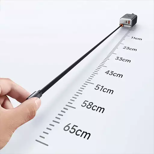 شارژر دیواری 3 پورت 67 وات مک دودو با کابل جمع شونده تایپ سی مدل CH-4100 GaN