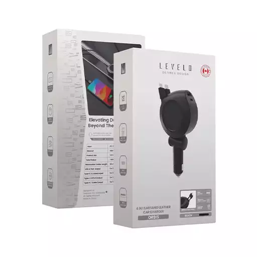 شارژر فندکی ۴ کاره لولو مدل lvl-orbis-41-bk