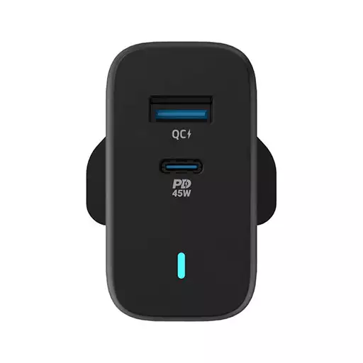 شارژر دیواری فست شارژ 63 وات پاورولوژی مدل PWCUQC004