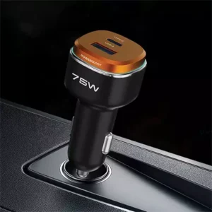 شارژر فندکی ۲ پورت 75 وات پاورولوژی مدل PCCSR024BKOG