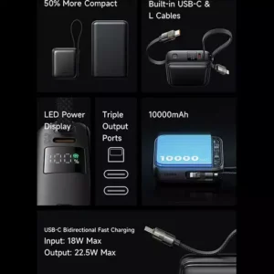پاور بانک 22.5 وات با ظرفیت 10،000 میلی آمپر ساعت مک دودو مدل MC-2550