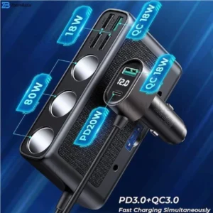شارژر فندکی مولتی پورت فست شارژ 210 وات 9 در 1 جویروم مدل JR-CL062